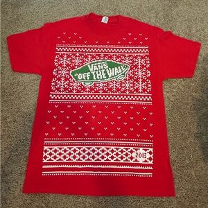 Vans Festive Red Knit Pattern Tee